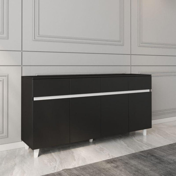 Black and White Console Storage Unit By Alhome - Zrafh.com - Your Destination for Baby & Mother Needs in Saudi Arabia