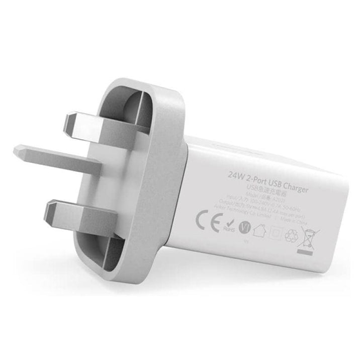 Anker 2-Port USB Charger - 24W - White - A2021K21 - ZRAFH
