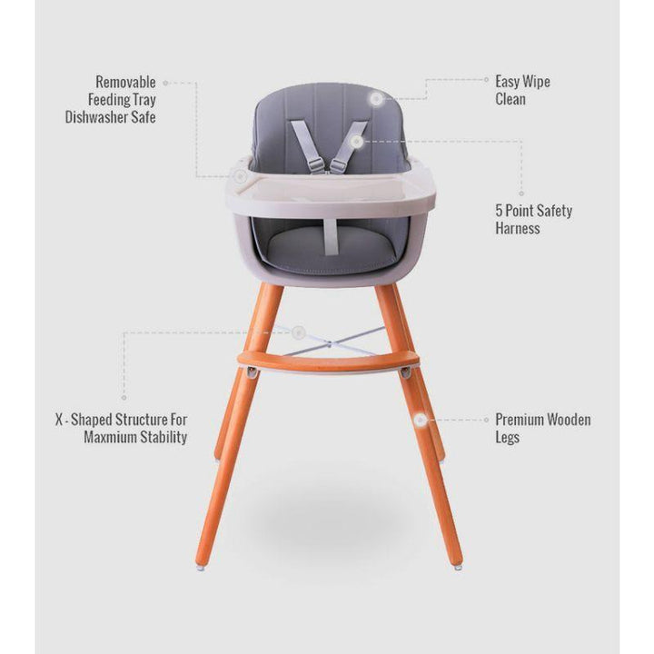Teknum - Premium Dual Height Wooden High Chair - Zrafh.com - Your Destination for Baby & Mother Needs in Saudi Arabia