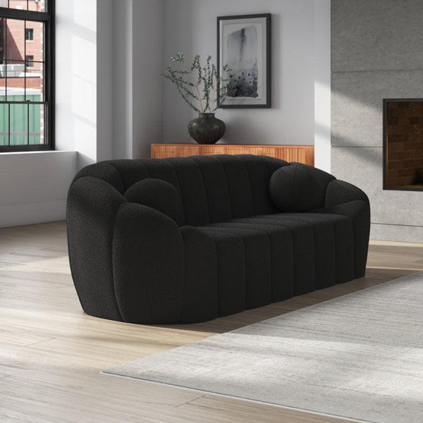 3-Seater Black Bouclé Sofa By Alhome - Zrafh.com - Your Destination for Baby & Mother Needs in Saudi Arabia