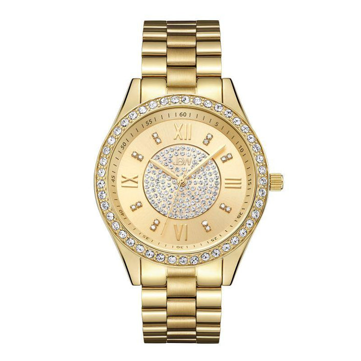 JBW Women's Mondrian Stainless Steel Watch and Bracelet Jewelry Set - 0.16 ctw Diamond - Gold - J6303 - Zrafh.com - Your Destination for Baby & Mother Needs in Saudi Arabia