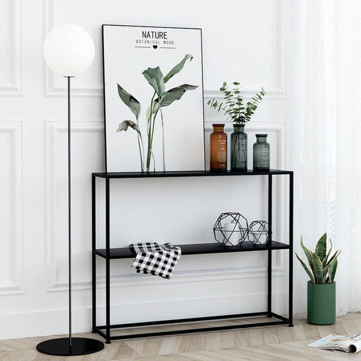 Modern Iron Console with Glass Elegance By Alhome - Zrafh.com - Your Destination for Baby & Mother Needs in Saudi Arabia