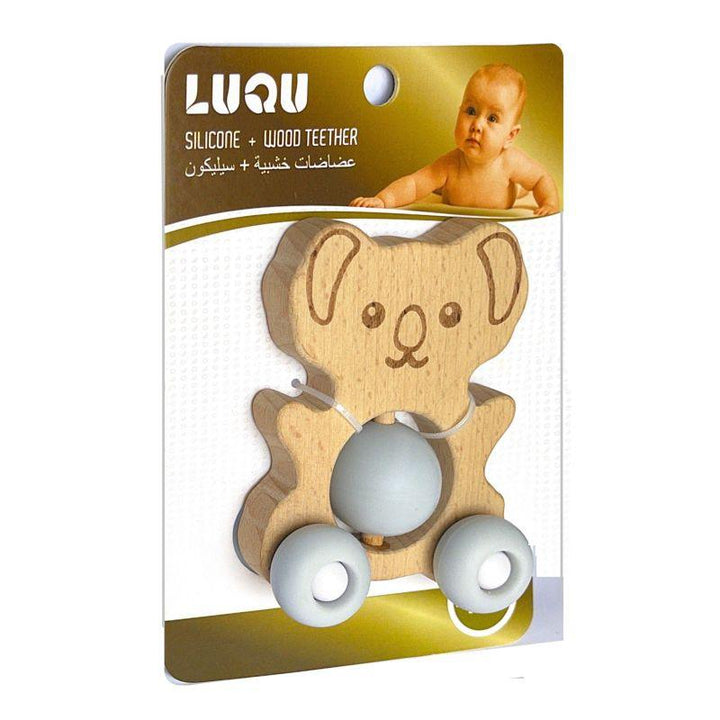 Luqu Silicone Wood Teether- Wheelie Toy - ZRAFH