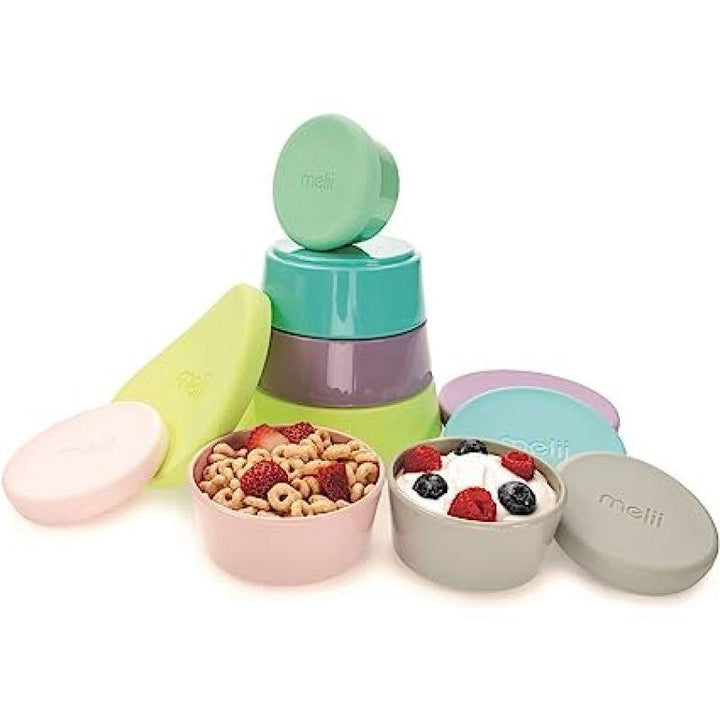 Melii Stacking And Nesting Containers with Silicone Lids - 6 Containers - ZRAFH