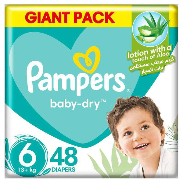 Pampers Baby Diapers Giant Pack Size 6 Junior XX-Large,13+ KG, 48 Diapers - ZRAFH