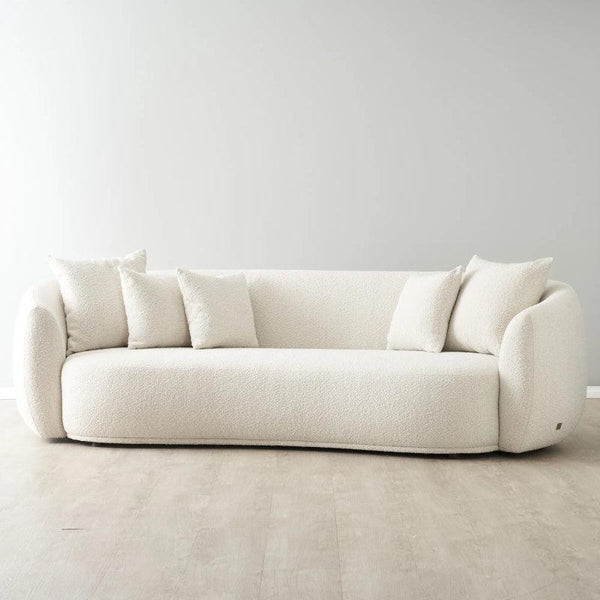 Bouclé 3-Seater Sofa in Elegant Beige By Alhome - Zrafh.com - Your Destination for Baby & Mother Needs in Saudi Arabia