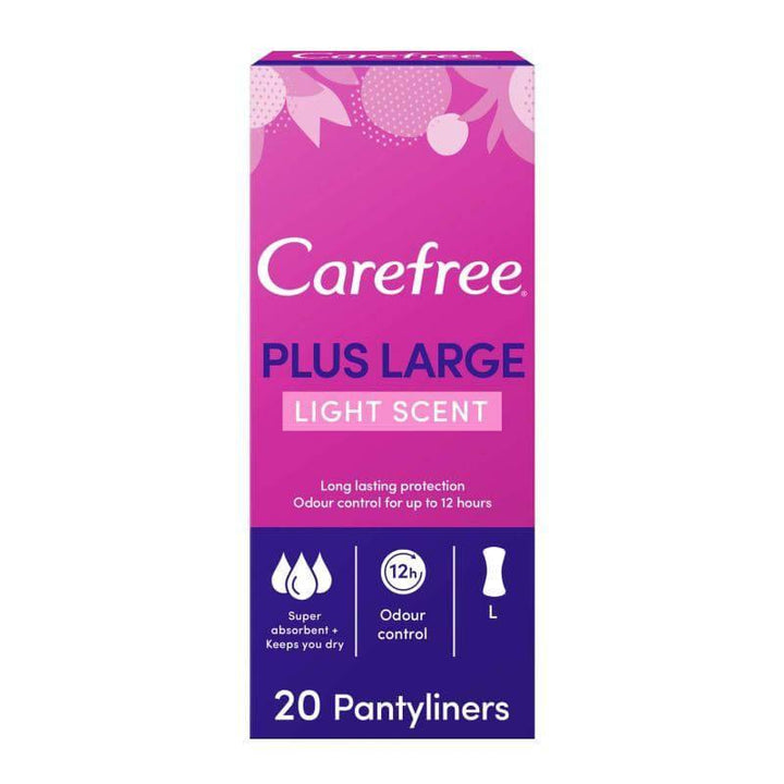 Carefree Panty Liners Plus Large Light Scent - 20 Pieces - ZRAFH