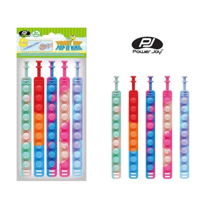 P.JOY Fidget Toy Pop It Ring 5 Pieces - Multicolor - ZRAFH