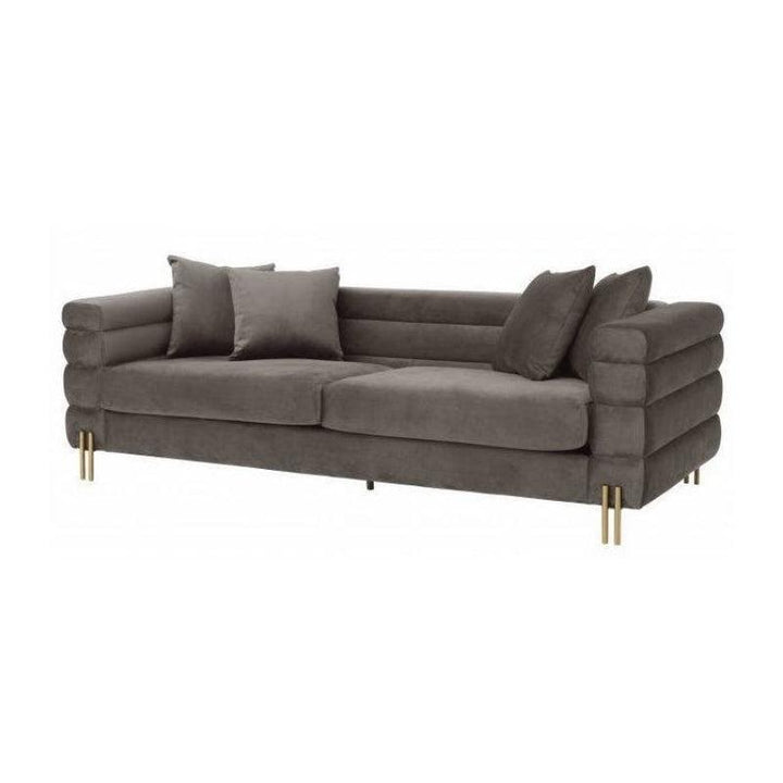 3-Seater Velvet Sofa in Sophisticated Gray By Alhome - 110111178 - Zrafh.com - Your Destination for Baby & Mother Needs in Saudi Arabia