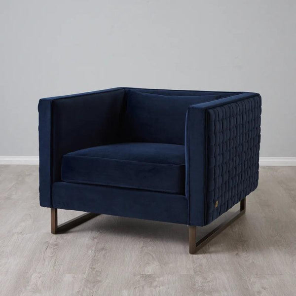 Velvet Dark Blue Chair By Alhome - Zrafh.com - Your Destination for Baby & Mother Needs in Saudi Arabia