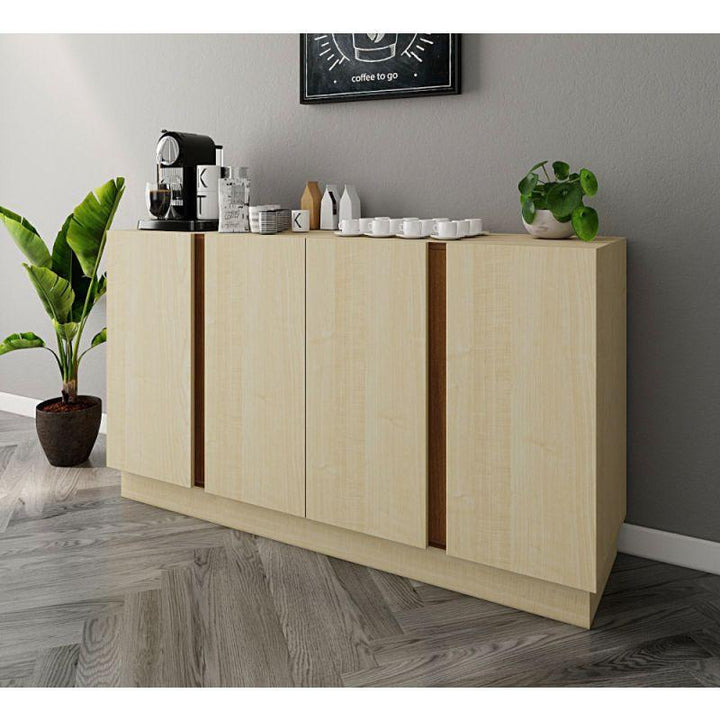 Beige & Brown Coffee Corner with 4 Doors By Alhome - Zrafh.com - Your Destination for Baby & Mother Needs in Saudi Arabia