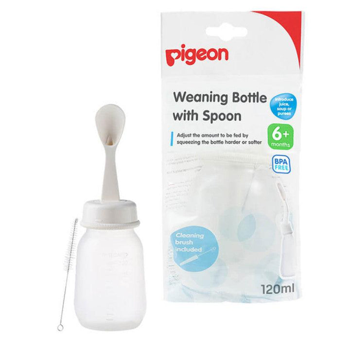 Pigeon Weaning Bottle With Spoon - 120 ml - 6+ M - Zrafh.com - Your Destination for Baby & Mother Needs in Saudi Arabia