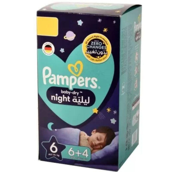Pampers Baby Diapers Night Small Pack Size 6 XXL,14+ KG, 10 Diapers - ZRAFH