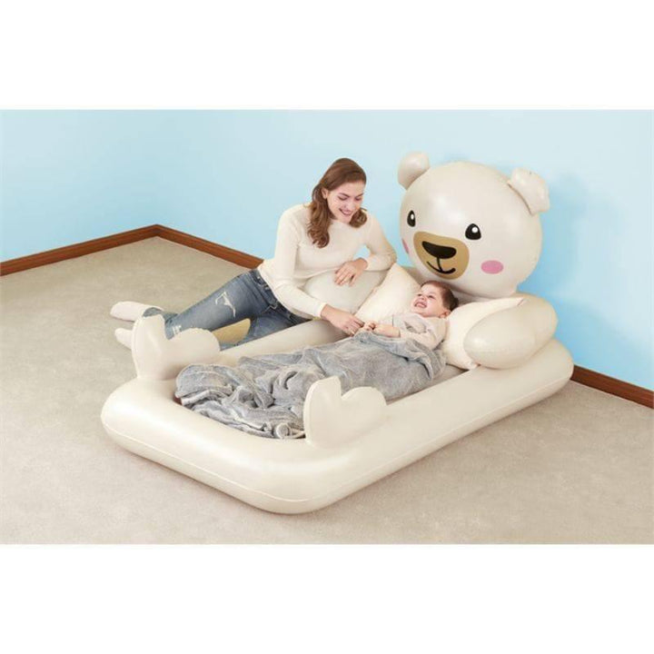 Dreamchaser Airbed For Kids Teddy Bear White - 188x109x89 cm - 26-67712 - ZRAFH