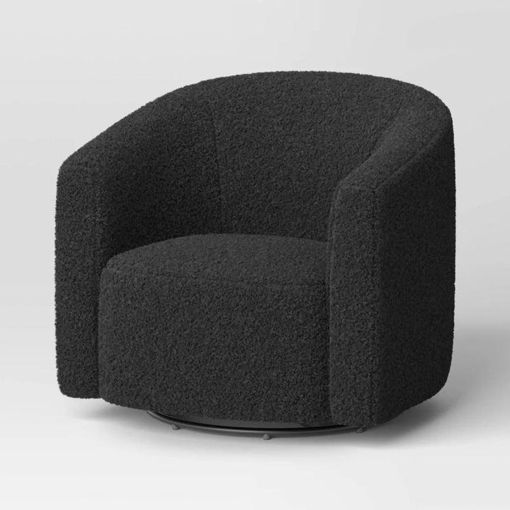 Black Bouclé Chair By Alhome - 110111732 - Zrafh.com - Your Destination for Baby & Mother Needs in Saudi Arabia