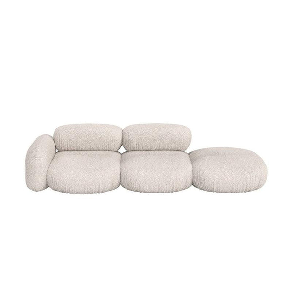 3-Seater Beige Velvet Sofa By Alhome - 110111360 - Zrafh.com - Your Destination for Baby & Mother Needs in Saudi Arabia