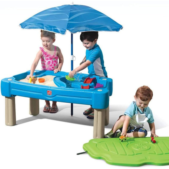 Step2 Sand and Water Activity Sensory Table with Umbrella - Zrafh.com - Your Destination for Baby & Mother Needs in Saudi Arabia
