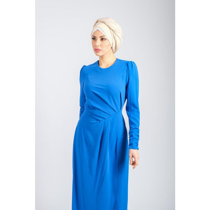 Londonella Women's Long Evening Dress with Long Sleeves - Blue - 100275 - Zrafh.com - Your Destination for Baby & Mother Needs in Saudi Arabia