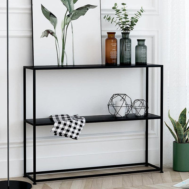 Modern Iron Console with Glass Elegance By Alhome - Zrafh.com - Your Destination for Baby & Mother Needs in Saudi Arabia