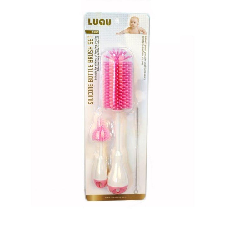 Luqu Silicone Baby Bottle Brush Set - 3 In 1 - ZRAFH