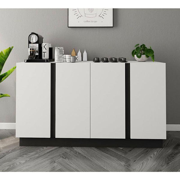 White Coffee Corner with 4 Doors - 1.13.5.10 By Alhome - Zrafh.com - Your Destination for Baby & Mother Needs in Saudi Arabia