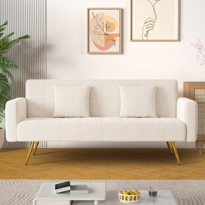 3-Seater Bouclé Sofa in Elegant Beige By Alhome - 110111242 - Zrafh.com - Your Destination for Baby & Mother Needs in Saudi Arabia