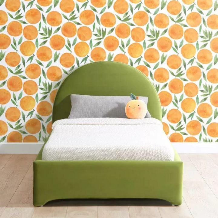 Kids' Green Fabric Upholstered MDF Bed: Vibrant Elegance, 120x200x140 cm by Alhome - Zrafh.com - Your Destination for Baby & Mother Needs in Saudi Arabia