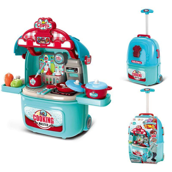 Cook Kitchen Play Set 2 In 1 Blue - Zrafh.com - Your Destination for Baby & Mother Needs in Saudi Arabia