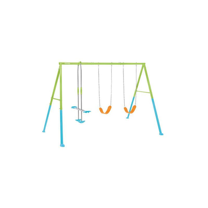 Intex Swing And Glide Three Feature Swing Set With Trapeze Bar - 3-10 Years - Unisex - Multicolor - Zrafh.com - Your Destination for Baby & Mother Needs in Saudi Arabia