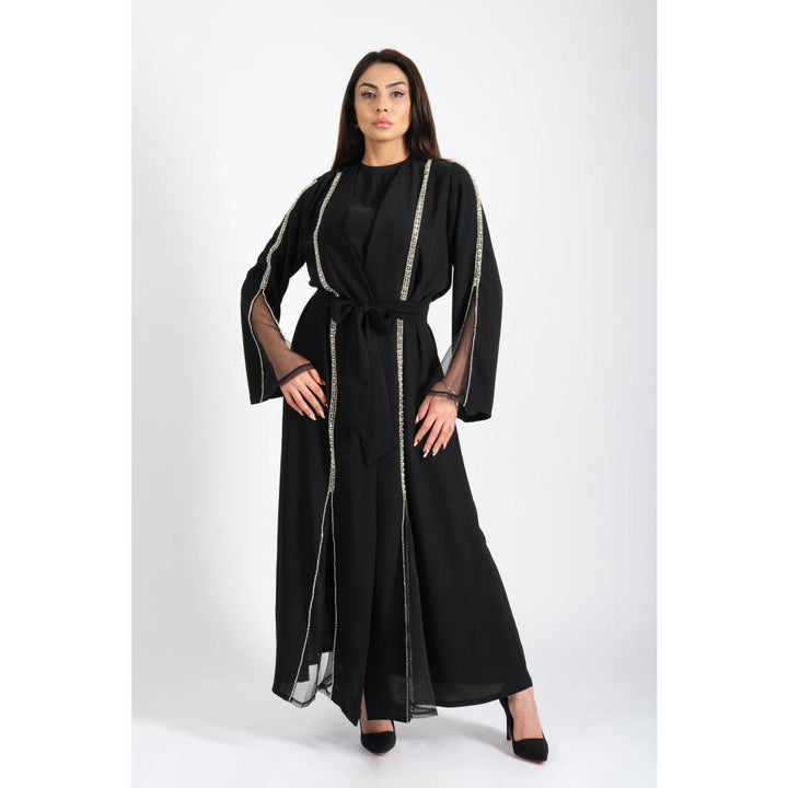 Londonella Women's Long Sleeves Abaya With Waist Belt - Black - 100244 - Zrafh.com - Your Destination for Baby & Mother Needs in Saudi Arabia