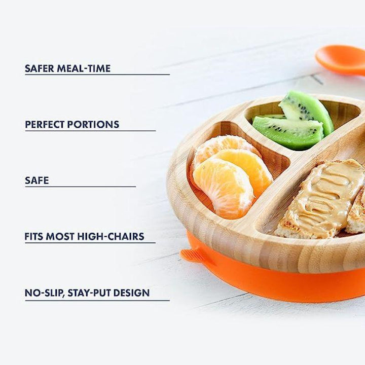 Avanchy Bamboo Suction Classic Plate + Spoon - ZRAFH