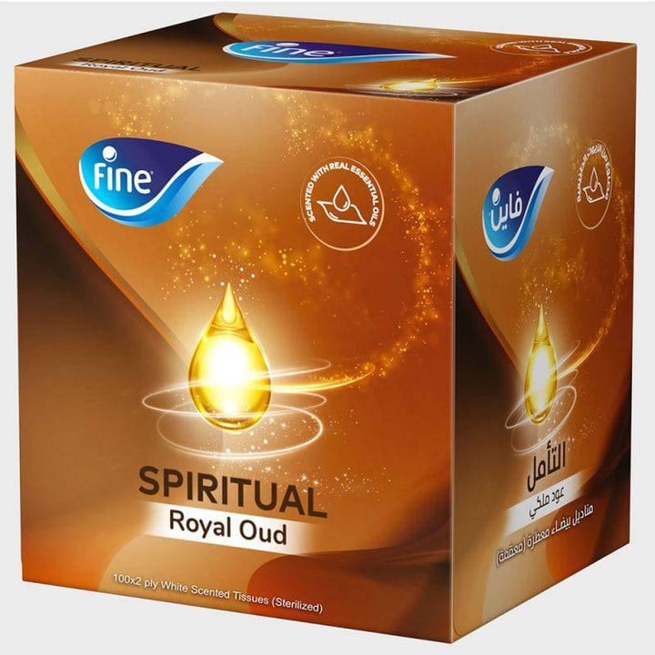 Facial tissue box 100 sheets X 2 ply - FineÂ® cubic spiritual Oud sterilized tissues for germ protection. Â  - ZRAFH