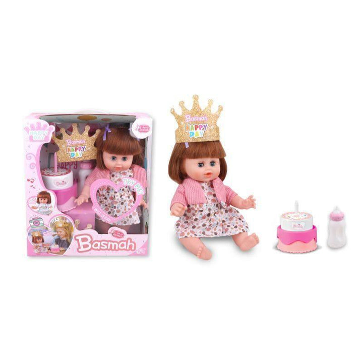 Happy Birthday Baby Doll with Cake 35.5cm Pink - 32x16x36 cm - 32-69008A - ZRAFH