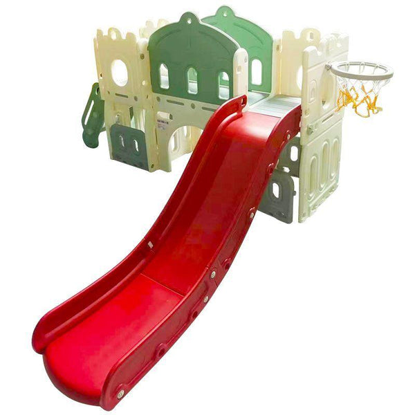 Babylove Big Slide With Play Area And Crossing Bridge + Ball Ring - Green - 28-001-11G - ZRAFH