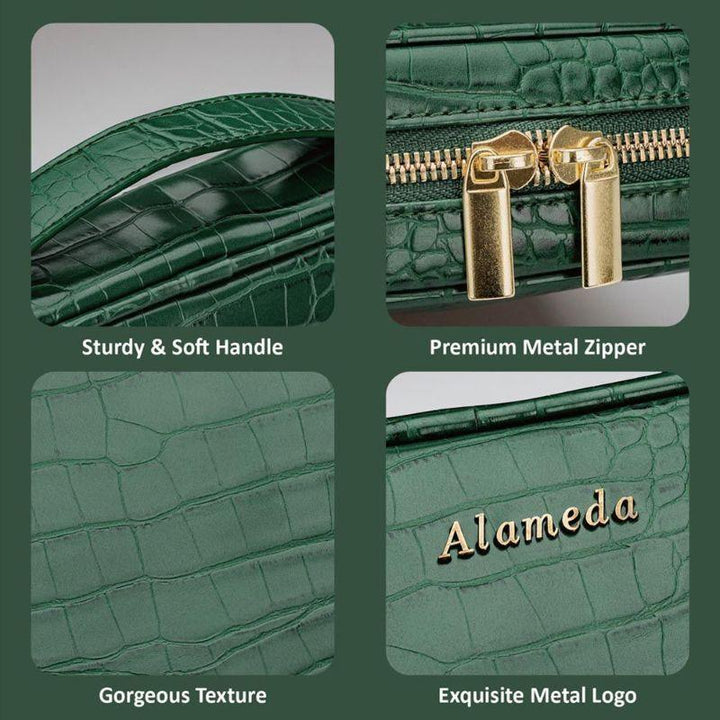 Alameda Jewelry Organizer Case - Crocodile - Green - AL_JO_CG - ZRAFH