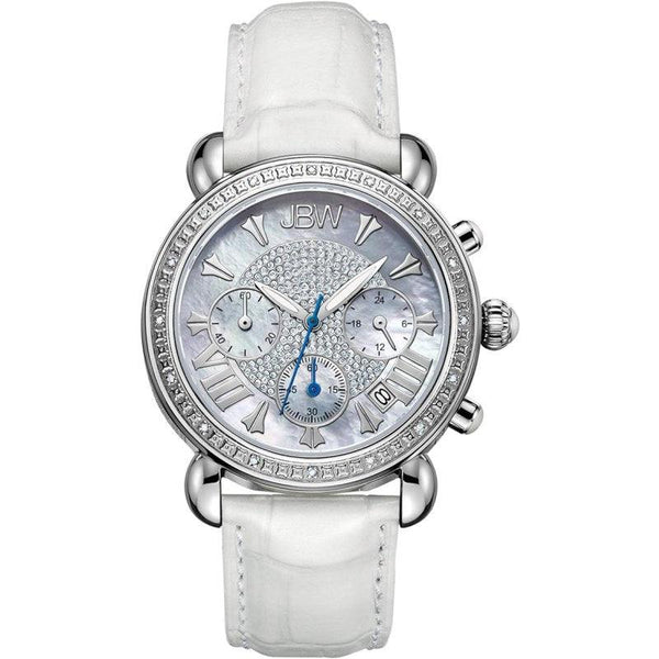 JBW Luxury Victory 16 Diamonds Mother of Pearl Chronograph Women's Watch - JB-6210L-Q - Zrafh.com - Your Destination for Baby & Mother Needs in Saudi Arabia