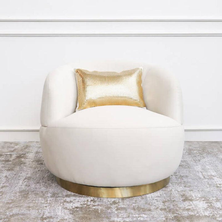 Velvet Accent Chair in Elegant Beige By Alhome - 110111216 - Zrafh.com - Your Destination for Baby & Mother Needs in Saudi Arabia