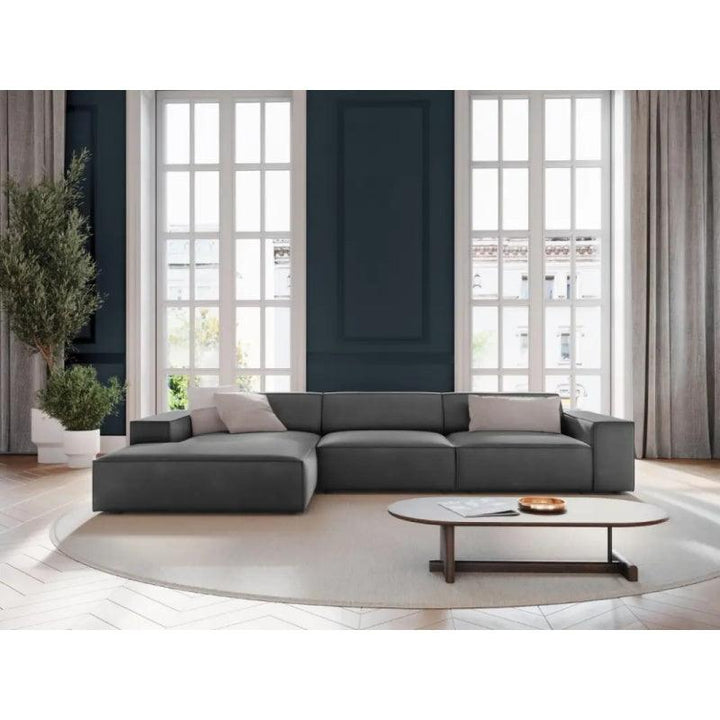 Modern Velvet L-Shape Sofa - 280x166x85x85 cm - By Alhome - Zrafh.com - Your Destination for Baby & Mother Needs in Saudi Arabia