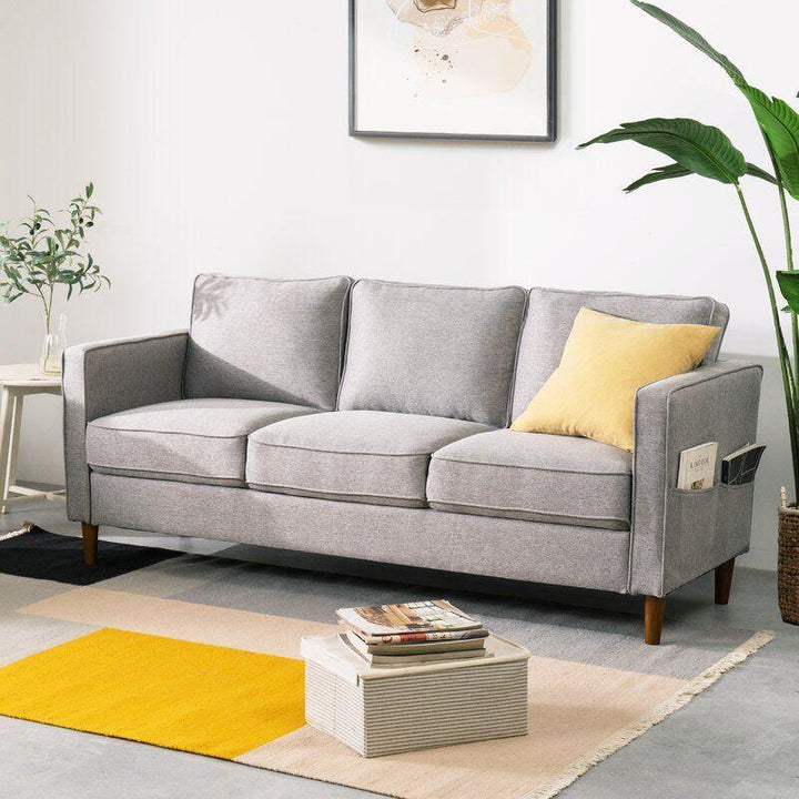 Modern Linen 3 Seater Sofa - 240x85x85 cm - By Alhome - Zrafh.com - Your Destination for Baby & Mother Needs in Saudi Arabia