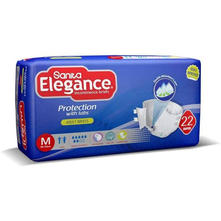 Sanita Elegance Adult Diapers Size Medium, 69-122CM - 22 Briefs - ZRAFH