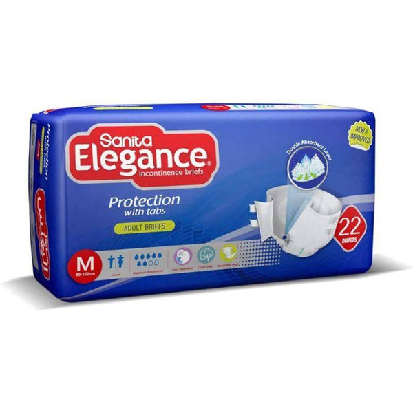 Sanita Elegance Adult Diapers Size Medium, 69-122CM - 22 Briefs - ZRAFH