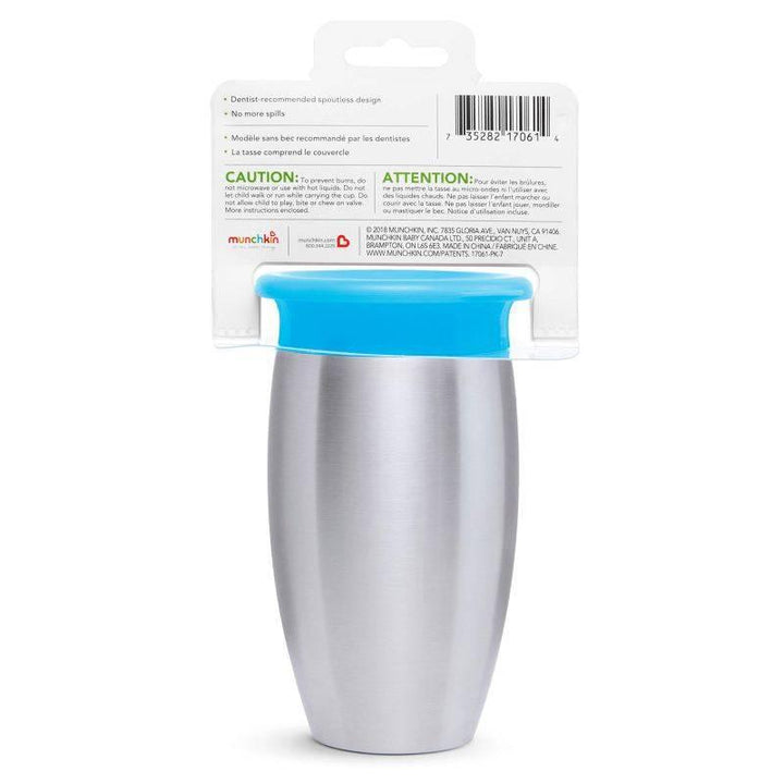Munchkin Miracle 360 Stainless Steel Sippy Cup Blue - 295 ml - ZRAFH