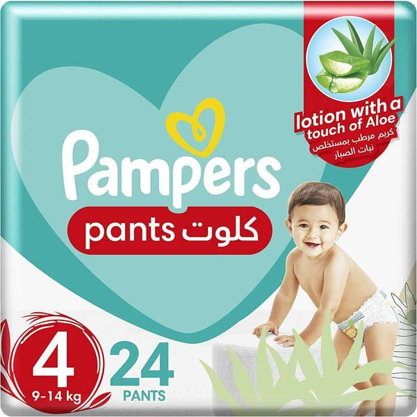 Pampers Baby Diapers Pants Size 4 ,9-14 KG - 24 Pants - ZRAFH