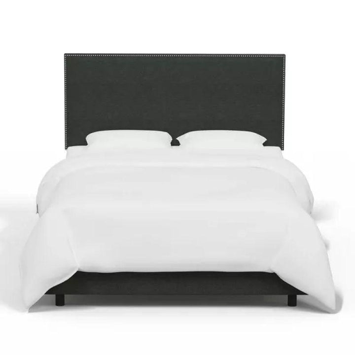 Midnight Beauty: Single Bed in Swedish Wood with Linen Fabric, Color Black, Dimensions 120x200x140 by Alhome - Zrafh.com - Your Destination for Baby & Mother Needs in Saudi Arabia