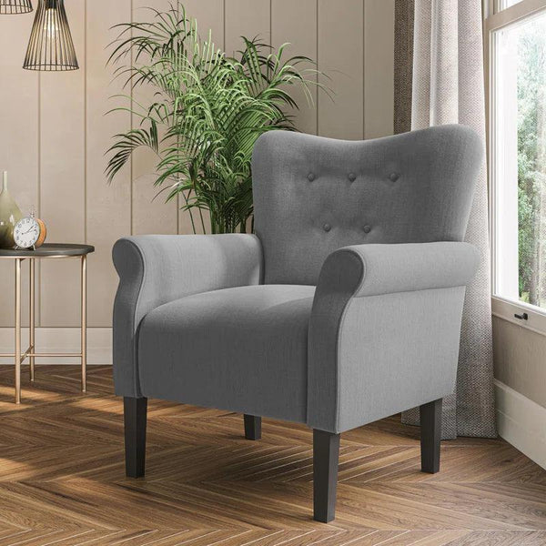 Modern Serenity: Gray Linen Chair By Alhome - Zrafh.com - Your Destination for Baby & Mother Needs in Saudi Arabia