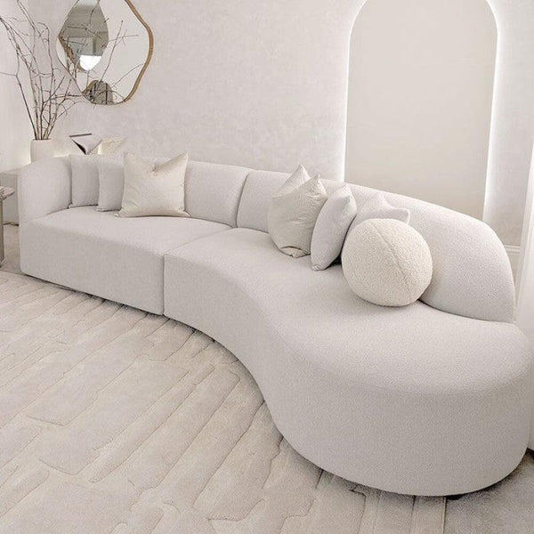 Bouclé Bliss: 3-Seater Sofa in Beige By Alhome - Zrafh.com - Your Destination for Baby & Mother Needs in Saudi Arabia