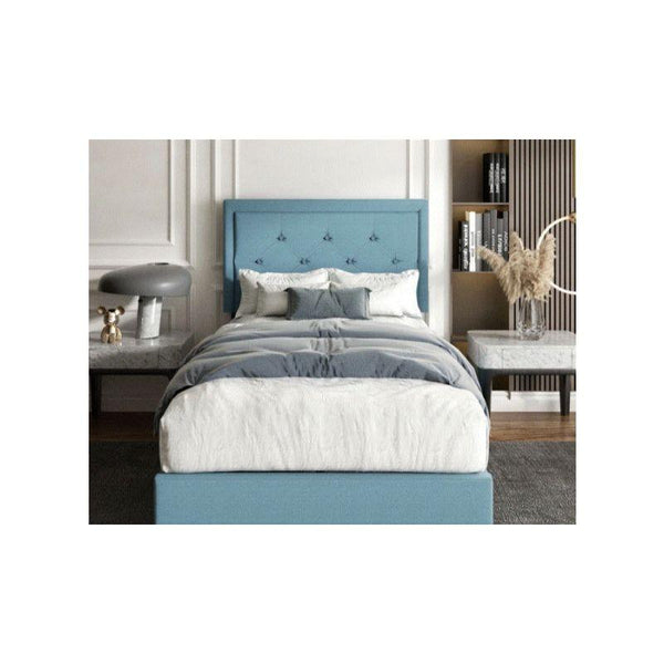 Light Blue Linen Single Bed Size 120x200 By Alhome - 110110063 - Zrafh.com - Your Destination for Baby & Mother Needs in Saudi Arabia