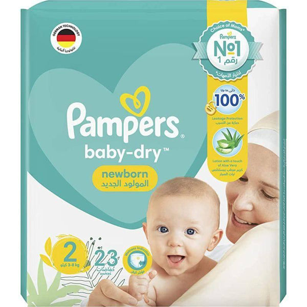 Pampers Baby Diapers Size 2, newborn Mini ,3-8 KG, 23 Diapers - ZRAFH