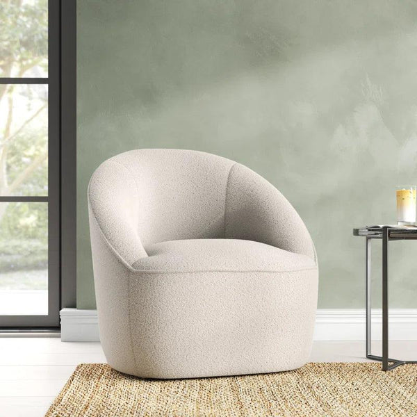 Neutral Elegance: Beige Bouclé Chair By Alhome - Zrafh.com - Your Destination for Baby & Mother Needs in Saudi Arabia