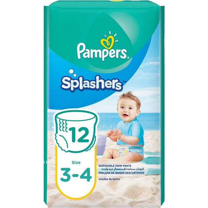 Pampers Splashers Baby Diapers Disposable Swim Pants Carry Pack Size (3-4) 6-11 Kg - 12 Diapers - ZRAFH